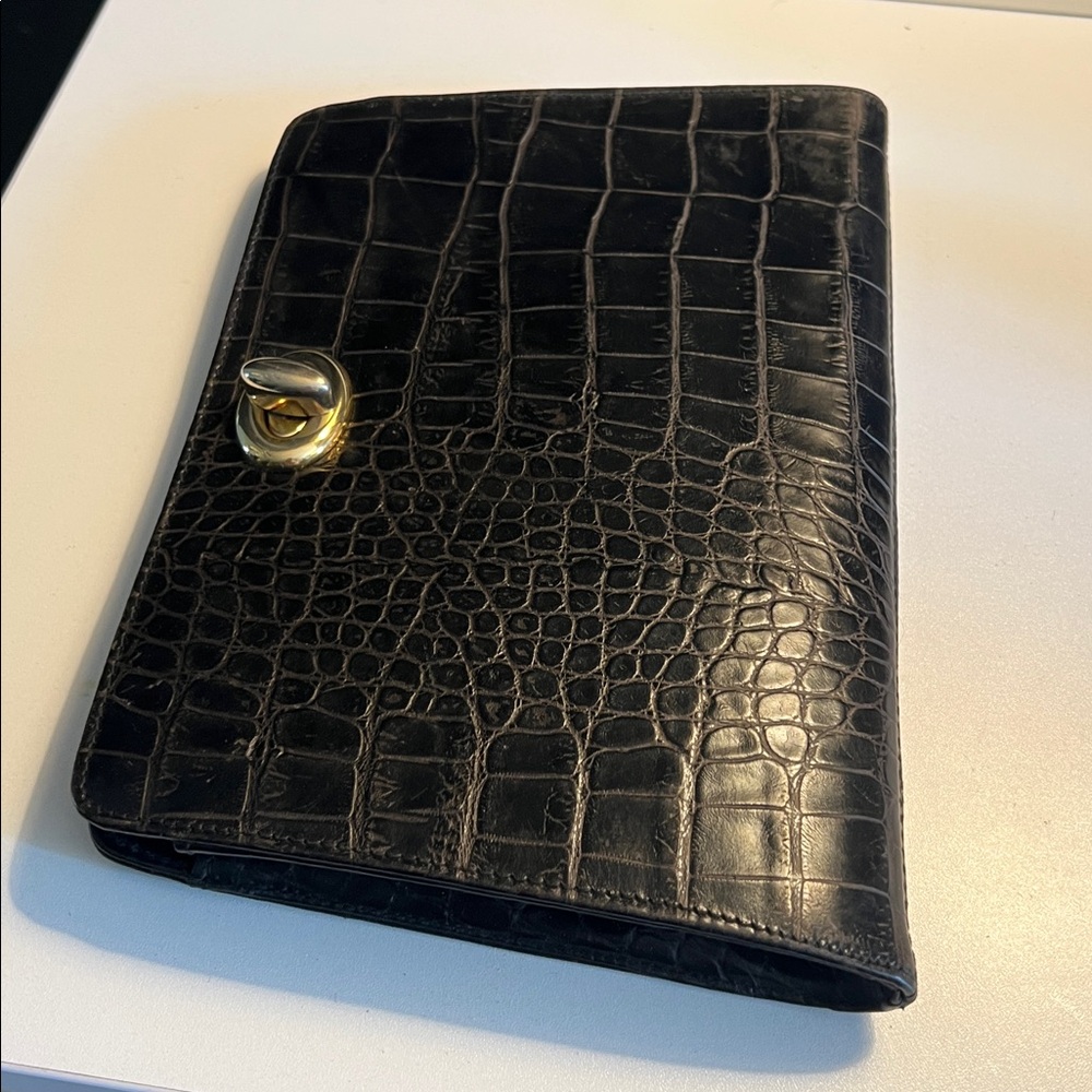 🛑 1 hour sale. Antonio Scebi Genuine Leather Black Crocodile Embossed Bag - Picture 10 of 10